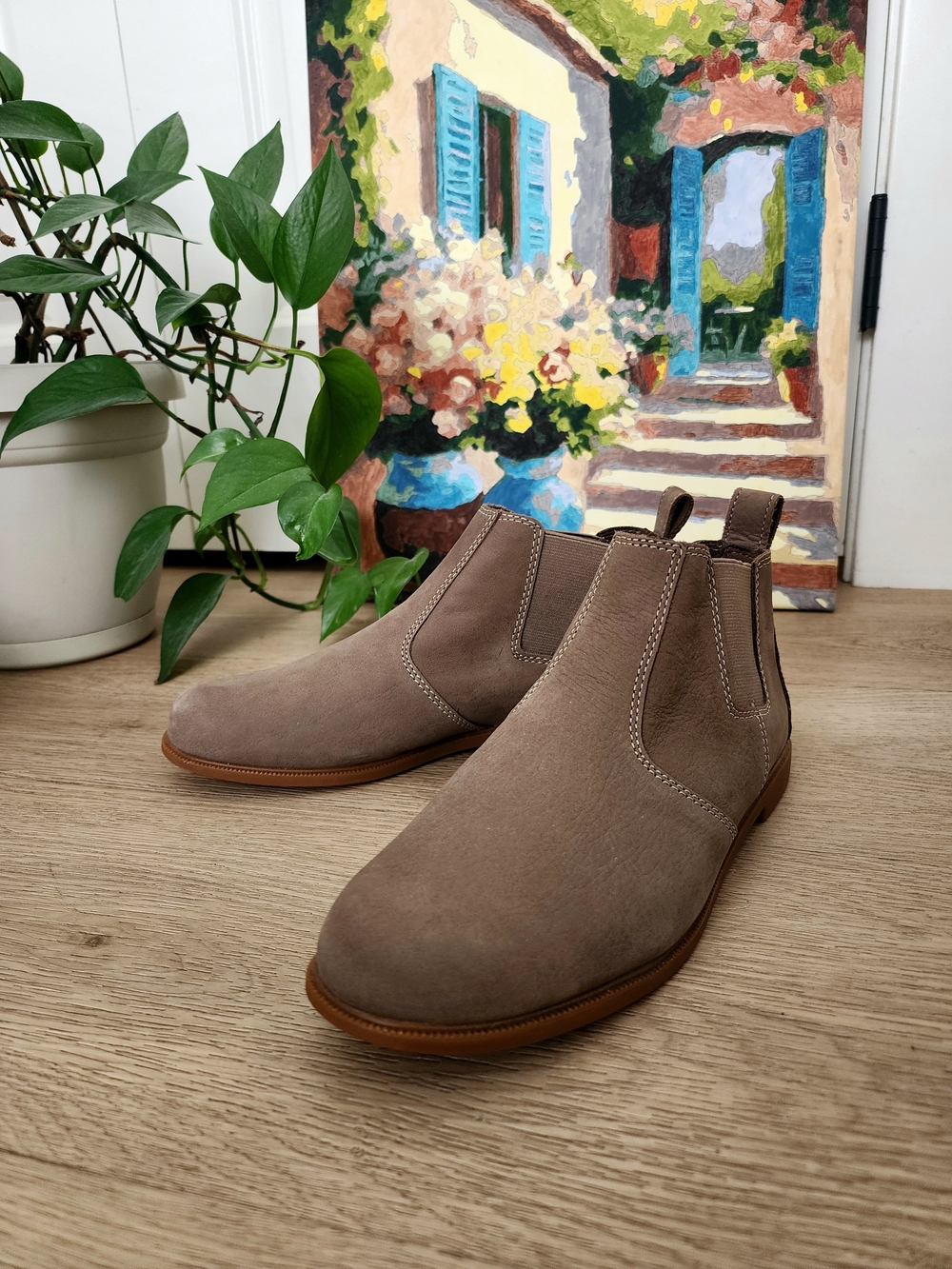 Kodiak Leather Chelsea Boots Taupe Brown Minimalist Ankle Boots Women